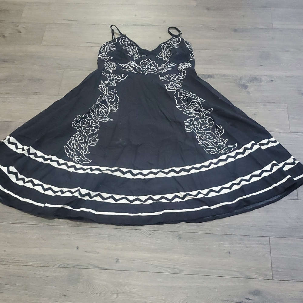 Black and White Floral Dress